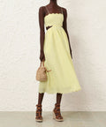 Zimmermann Halliday Scallop Midi Yellow - Size 2 - Dresses