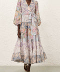 Zimmermann Halliday Tiered Midi Dress Size 3 (Suits AU 12) - 14 / Multi - Dresses