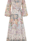 Zimmermann Halliday Tiered Midi Dress Size 3 (Suits AU 12) - 14 / Multi - Dresses