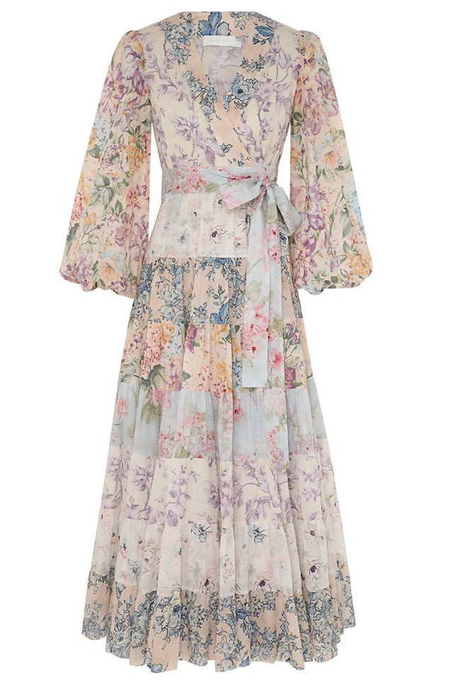 Zimmermann Halliday Tiered Midi Dress Size 3 (Suits AU 12) - 14 / Multi - Dresses