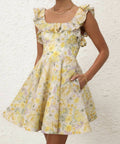 Zimmermann Harmony Frilled Mini in Citrus Garden Print - Dresses