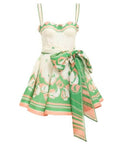 Zimmermann - Zimmermann High Tide Eyelet Mini Dress in Green Sailboats