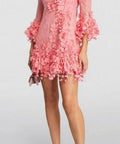 Zimmermann - Zimmermann High Tide Guava Lace Mini Dress Pink Size 0 / AU 8