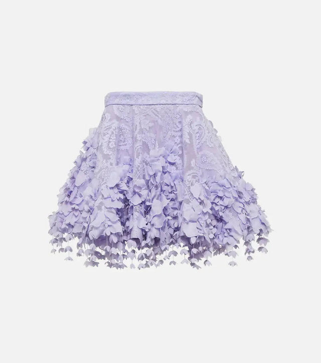 Zimmermann - Zimmermann High Tide Lace Blouse & Flip Mini Skirt Set Periwinkle