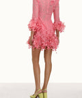 Zimmermann High Tide Lace Mini Dress in Guava Size 3 / AU 14 - 14 / Pink - Dresses