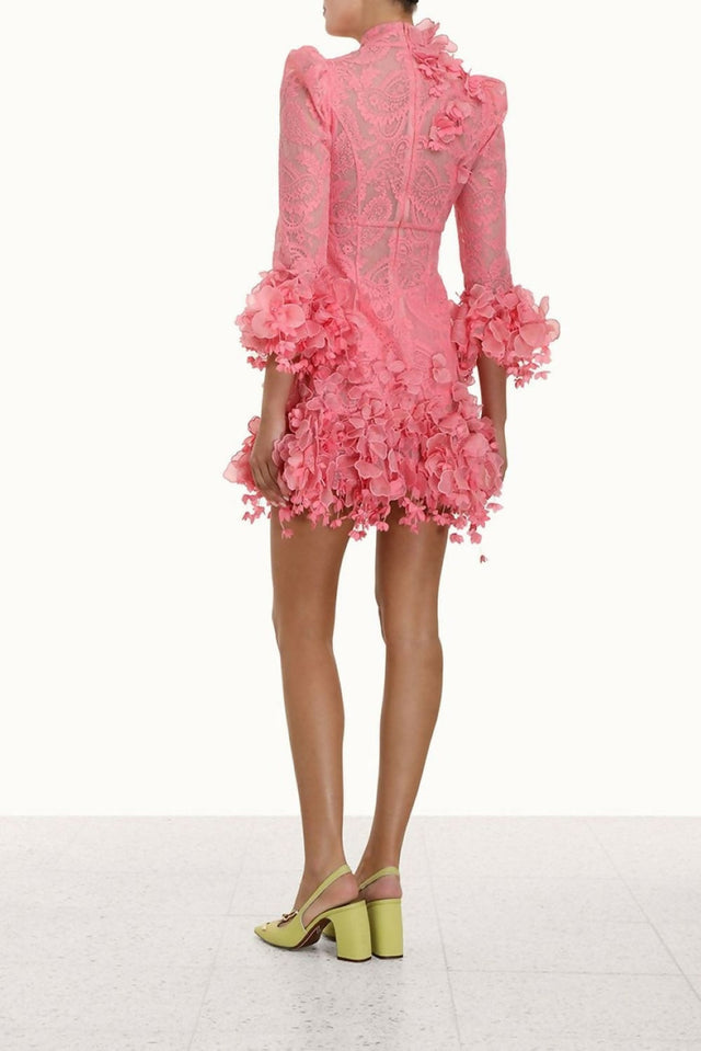 Zimmermann High Tide Lace Mini Dress in Guava Size 3 / AU 14 - 14 / Pink - Dresses