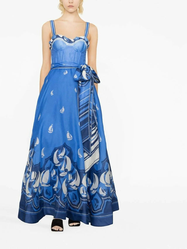 Zimmermann - Zimmermann High Tide Linen & Silk Strapless Maxi Dress