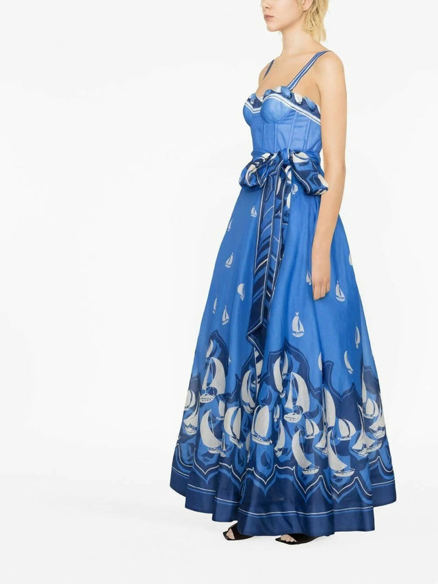 Zimmermann - Zimmermann High Tide Linen & Silk Strapless Maxi Dress