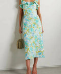 Zimmermann - Zimmermann High Tide Open-Back Ruffled Floral-Print Linen Midi Dress Size 2