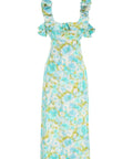 Zimmermann - Zimmermann High Tide Open-Back Ruffled Floral-Print Linen Midi Dress Size 2
