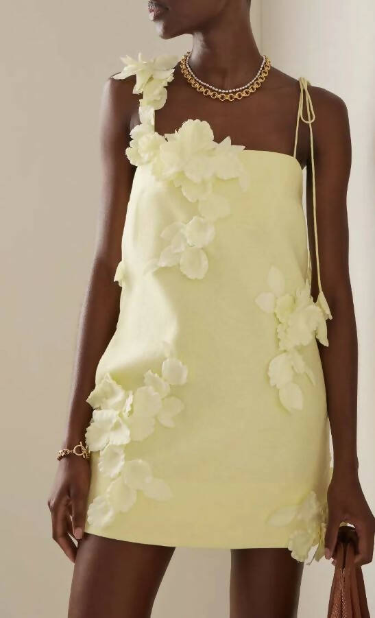 Zimmermann - Zimmermann High Tide Shift Flower Mini Dress Yellow Size 0 / Au 8