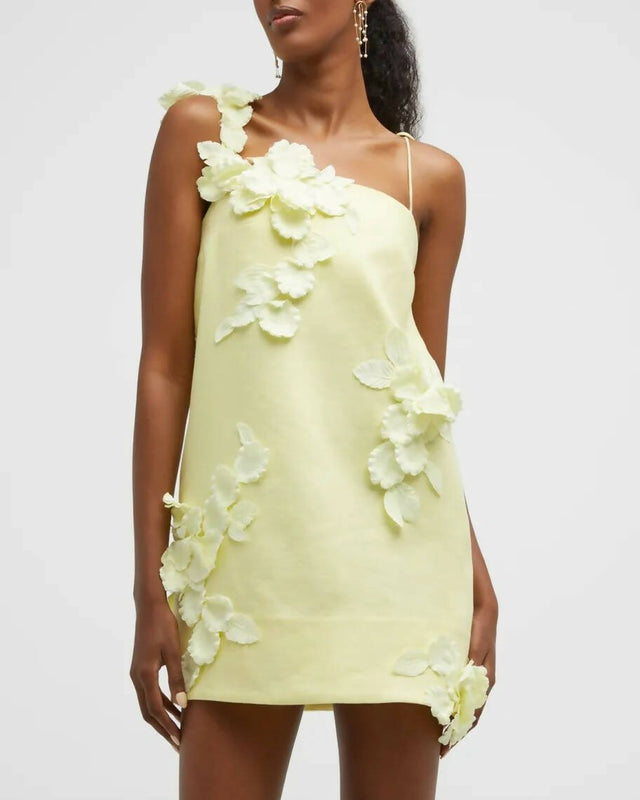 Zimmermann - Zimmermann High Tide Shift Flower Mini Dress Yellow Size 0 / Au 8