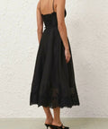 Zimmermann Hypnotic Lace Trim Gown - 10 / Black - Dresses