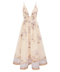 Zimmermann Hypnotic V Neck Midi Dress in Blue Floral - Dresses