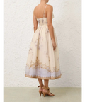 Zimmermann Hypnotic V Neck Midi Dress in Blue Floral - Dresses