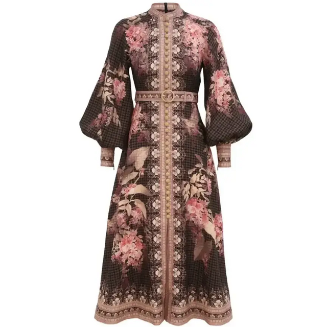 Zimmermann Illuminate Buttoned Midi Dress - 12 / Multi - Dresses