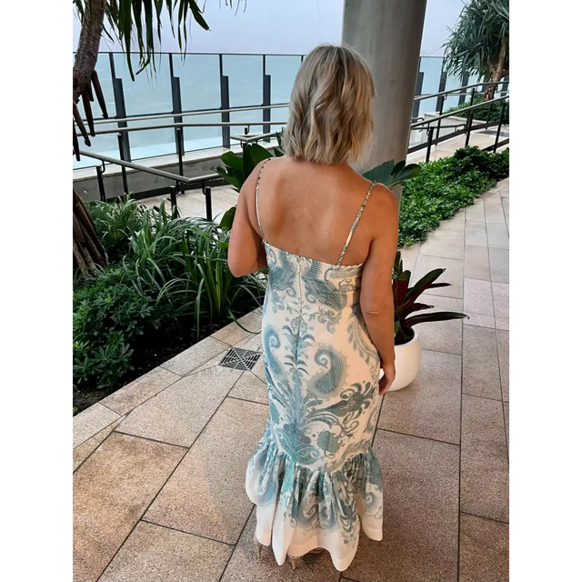 Zimmermann Illuminate Gown Turquoise Paisley Size 2 - 12 / Print - Dresses