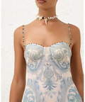 Zimmermann Illuminate Gown Turquoise Paisley Size 2 - 12 / Print - Dresses