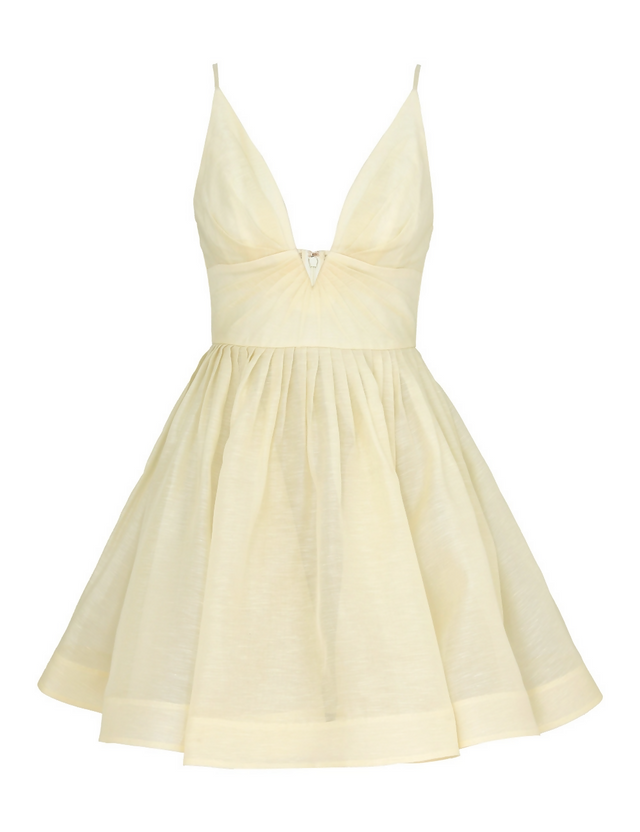zimmermann illuminate v neck midi dress Zimmermann Illuminate V neck Mini Dress Yellow Size