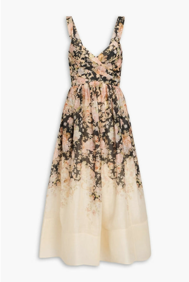 Zimmermann Illustration Midi Dress Tea Rococo Floral Size 3/AU14 - 14 / Floral - Dresses