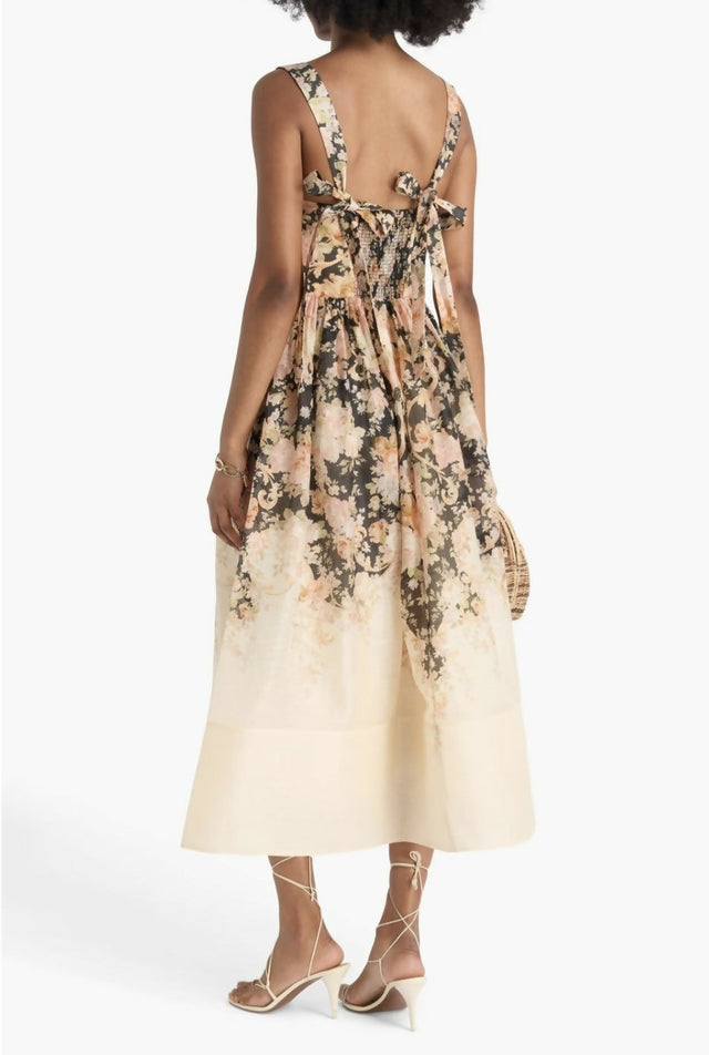 Zimmermann Illustration Midi Dress Tea Rococo Floral Size 3/AU14 - 14 / Floral - Dresses