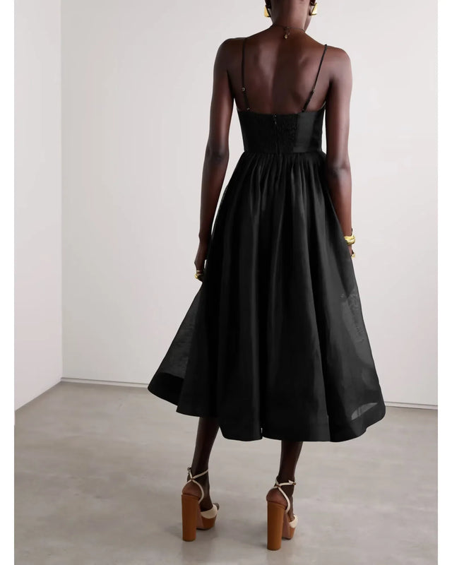 illustration midi dress Zimmermann Illustration V Neck Midi Dress in Black