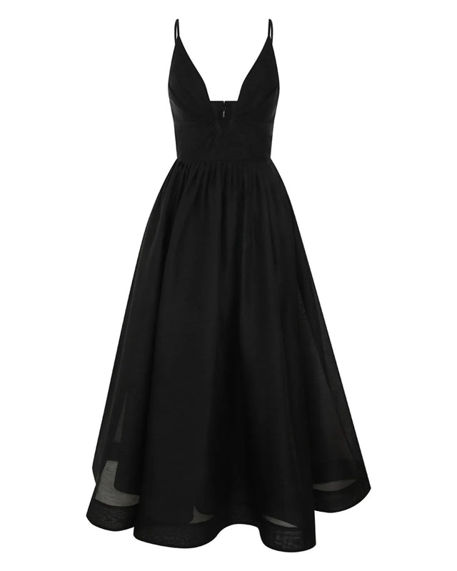 illustration midi dress Zimmermann Illustration V Neck Midi Dress in Black