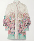 Zimmermann Jude Belted Floral Print Linen - 14 / Floral - Dresses