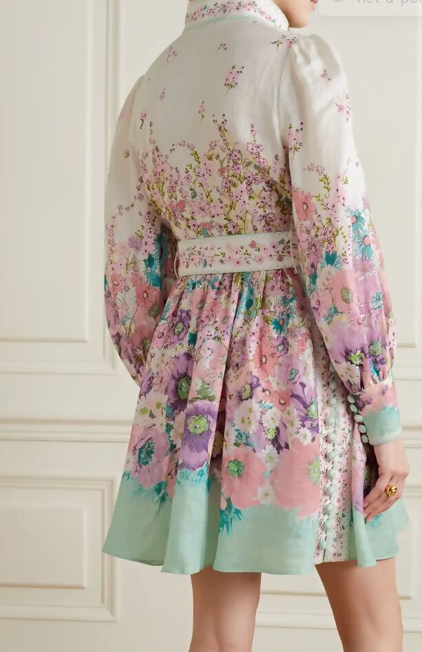Zimmermann Jude Belted Floral Print Linen - 14 / Floral - Dresses