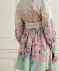 Zimmermann Jude Buttoned Mini Dress Aqua Gradient Floral Size 2 / AU 12 - 12 / Floral - Dresses