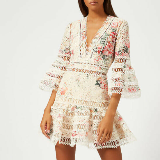 Zimmermann Laelia Diamond Flutter Dress - 10 / Multi - Dresses