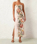 Zimmermann Lexi Column Dress Ivory Palm Size - 8 / Multi - Dresses
