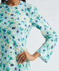 Zimmermann Lightburst Bias Long Dress in Aqua Floral - Dresses