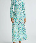 Zimmermann Lightburst Bias Long Dress in Aqua Floral - Dresses