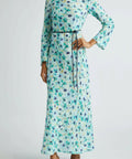 Zimmermann Lightburst Bias Long Dress in Aqua Floral - Dresses