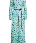 Zimmermann Lightburst Bias Long Dress in Aqua Floral - Dresses
