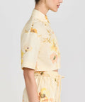 Zimmermann Lightburst Relaxed Crop Shirt Size 3 & Shorts Yellow Print Size 2 - 8 / Yellow - Outfit Sets