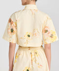 Zimmermann Lightburst Relaxed Crop Shirt Size 3 & Shorts Yellow Print Size 2 - 8 / Yellow - Outfit Sets