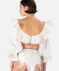 Zimmermann Lovestruck Cropped Bodice White Size / AU 6 - 6 / White - Tops