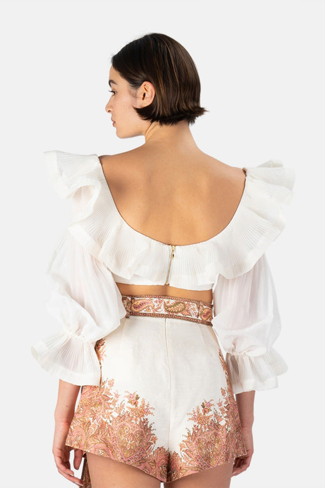 Zimmermann Lovestruck Cropped Bodice White Size / AU 6 - 6 / White - Tops