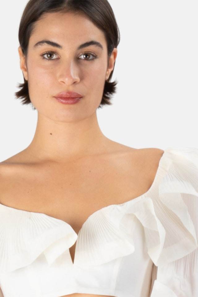 Zimmermann Lovestruck Cropped Bodice White Size / AU 6 - 6 / White - Tops