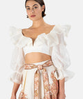 Zimmermann Lovestruck Cropped Bodice White Size / AU 6 - 6 / White - Tops
