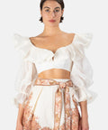 Zimmermann Lovestruck Cropped Bodice White Size / AU 6 - 6 / White - Tops