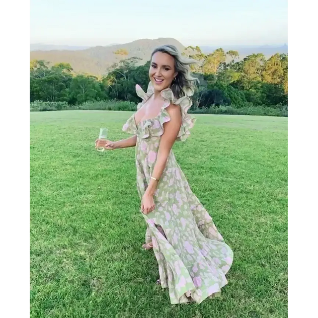 Zimmermann Lovestruck Pleated Gown Floral Size - 8 / Floral - Dresses