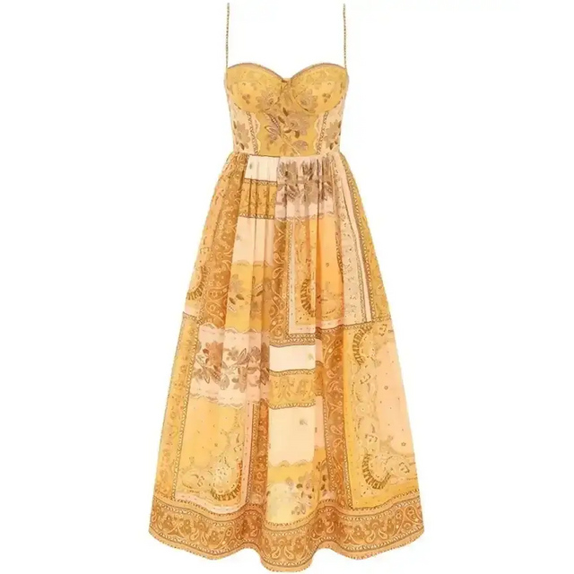 Zimmermann Lucky Corset Midi Dress Size 1 - 10 / Print - Dresses