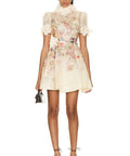 Zimmermann Luminosity Liftoff Flower Mini Dress In Morisot Cream Floral Print Size 1 / AU 10 - 10 / Floral - Dresses