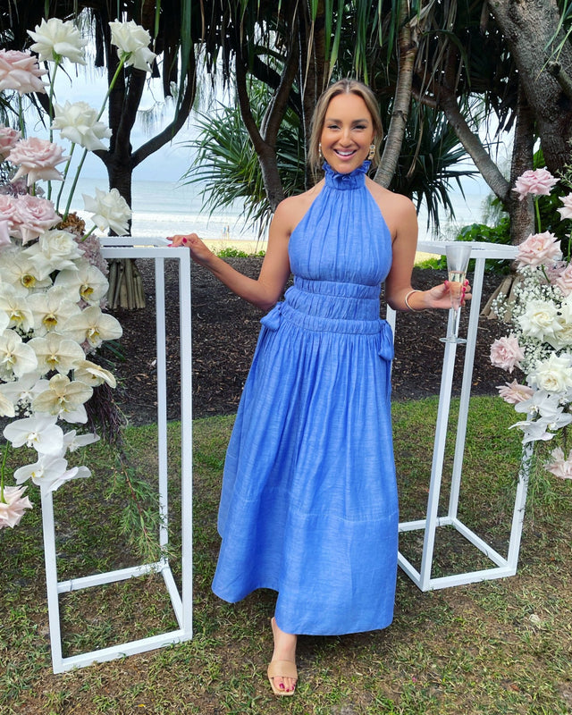 Zimmermann - Zimmermann Luminous Halter Gown in Cornflower