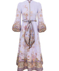 Zimmermann Luna Button Midi Dress - 12 / Blue - Dresses