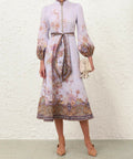 Zimmermann Luna Button Midi Dress - 12 / Blue - Dresses