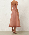 Zimmermann Luna Ruffle Midi Dress Peony Size / AU 8 - 8 / Pink - Dresses